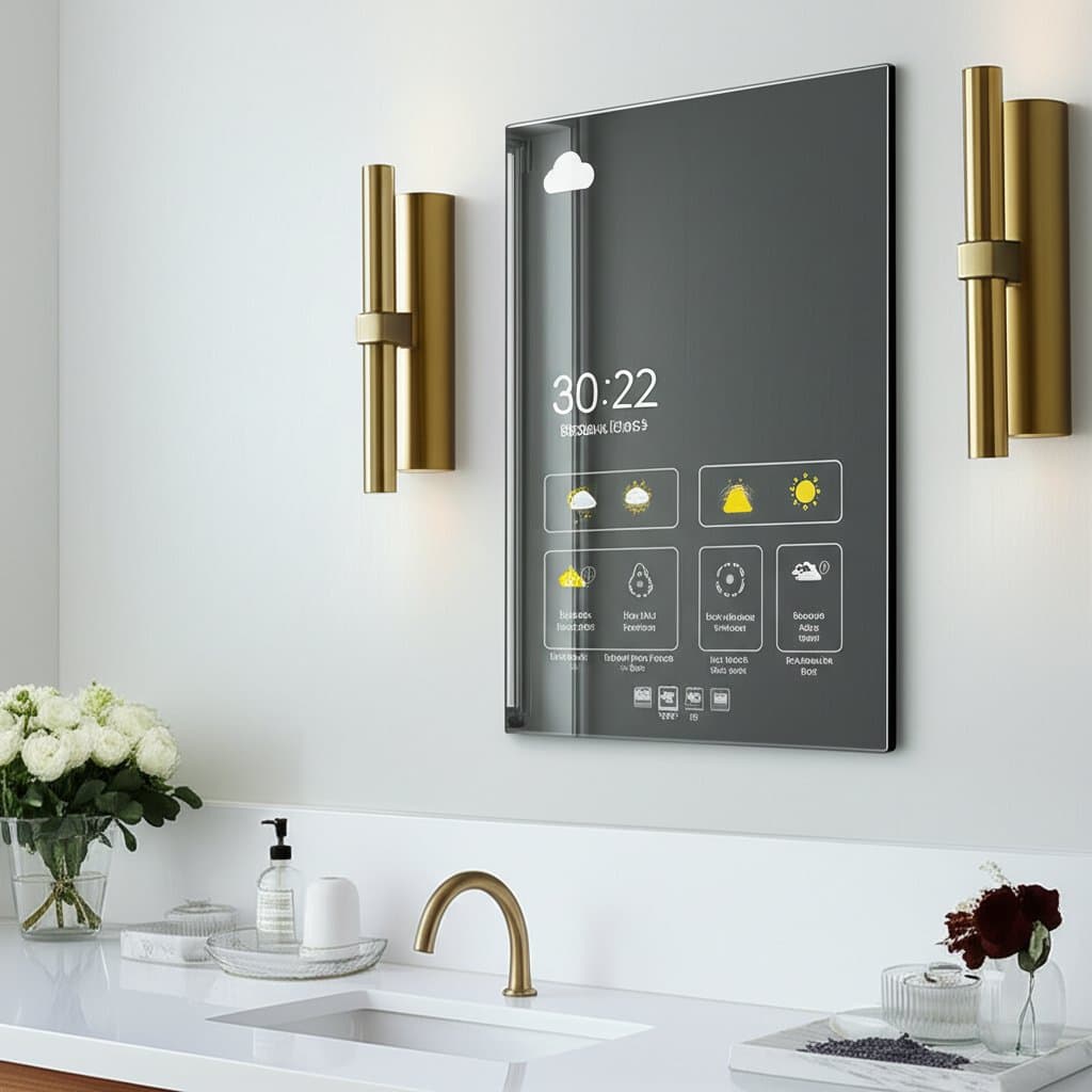 Featured image for Smart Mirrors Transform Bathroom Vanities Into High Tech Hubs